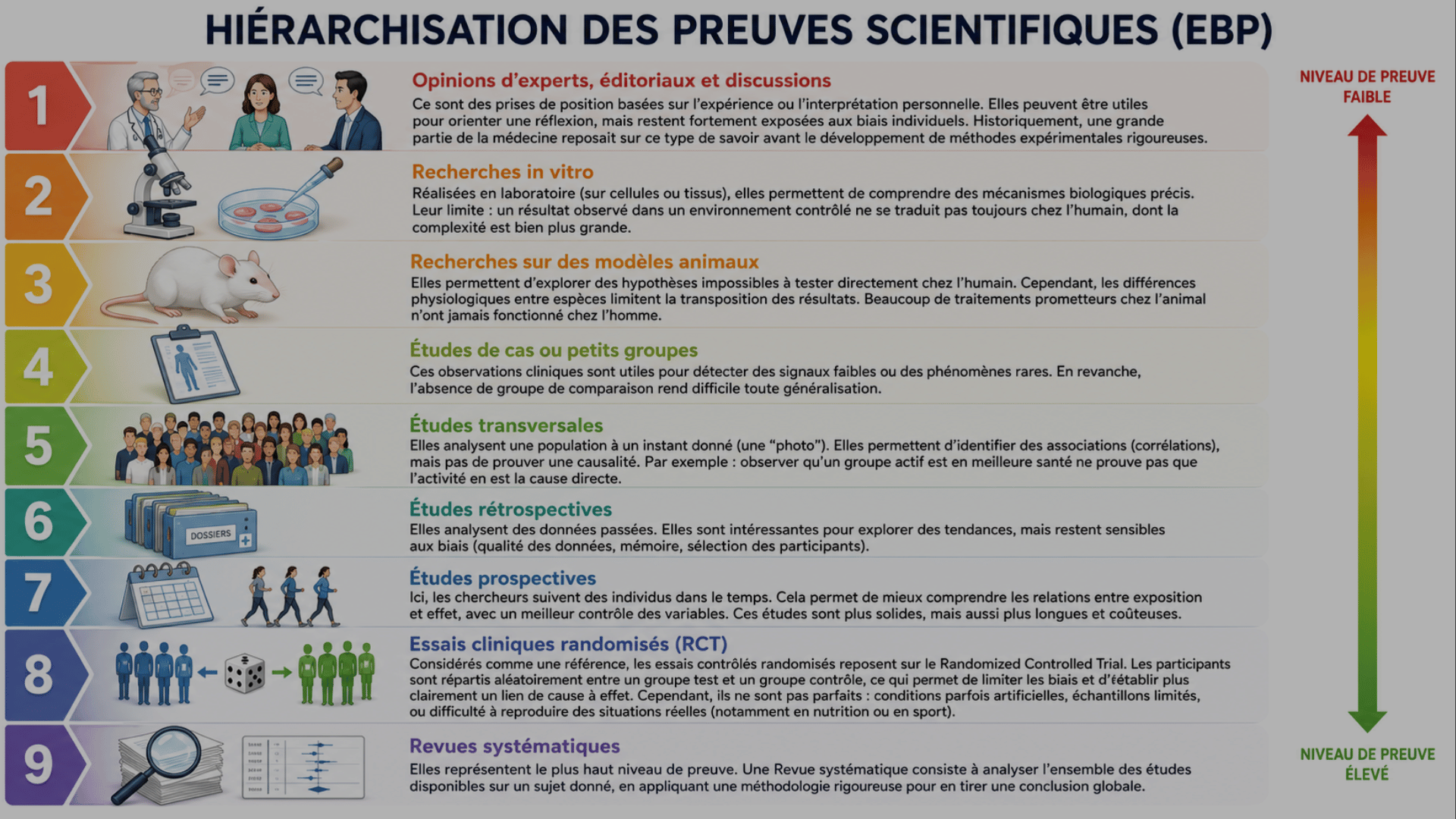 hiérarchisation des preuves scientifiques EBP Science VS Bon Sens